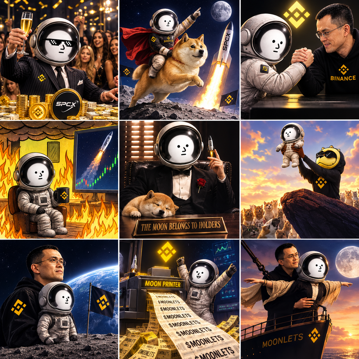 Moonlets meme collage